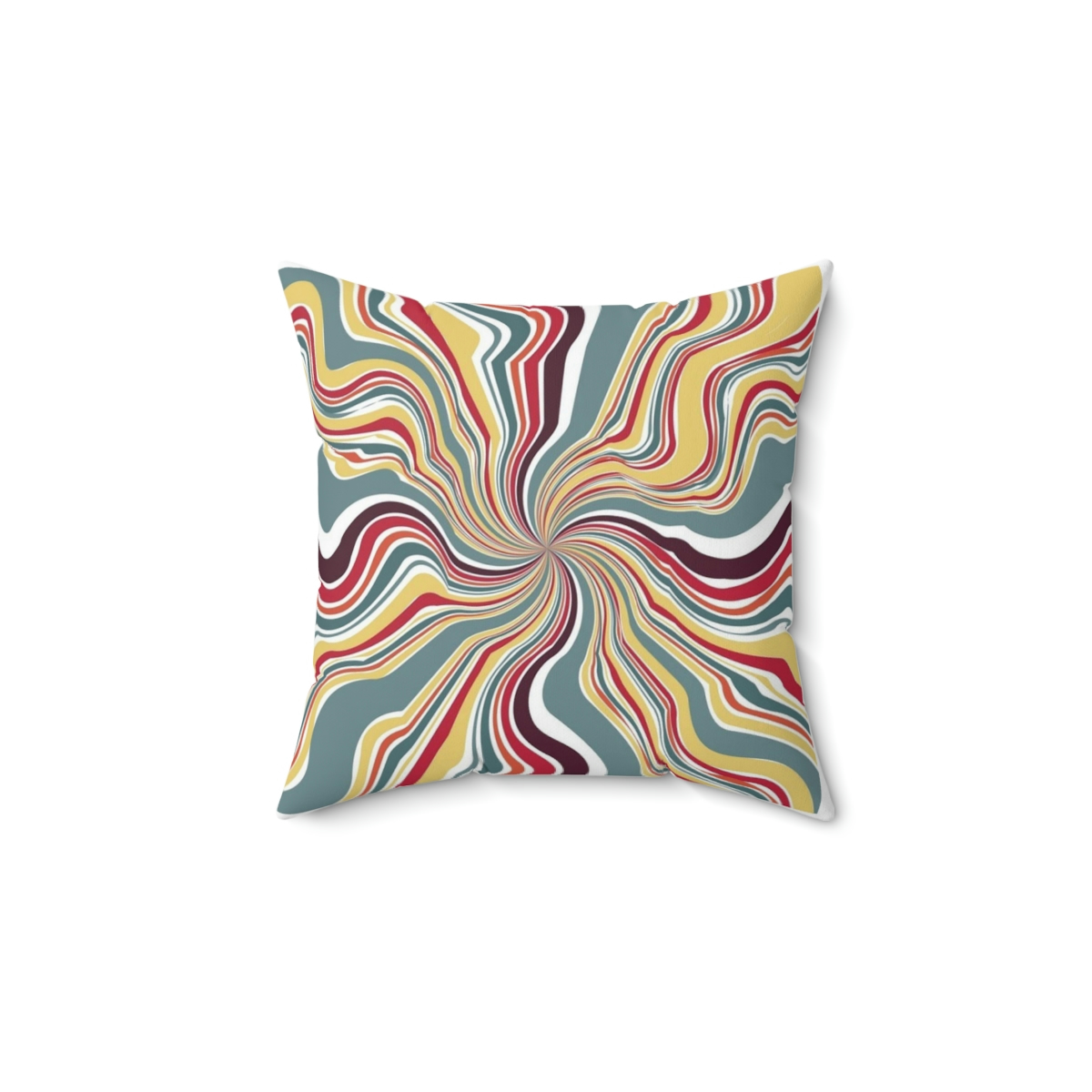 Abstract Line Twirl Focus With Retro Color Background Vector Spun Polyester Square Pillow