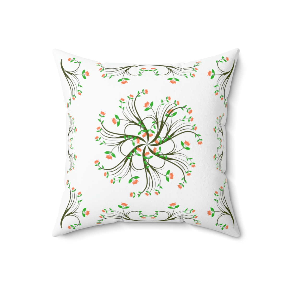 Ornament Flower Flowers Frame Vector Hd Images Spun Polyester Square Pillow