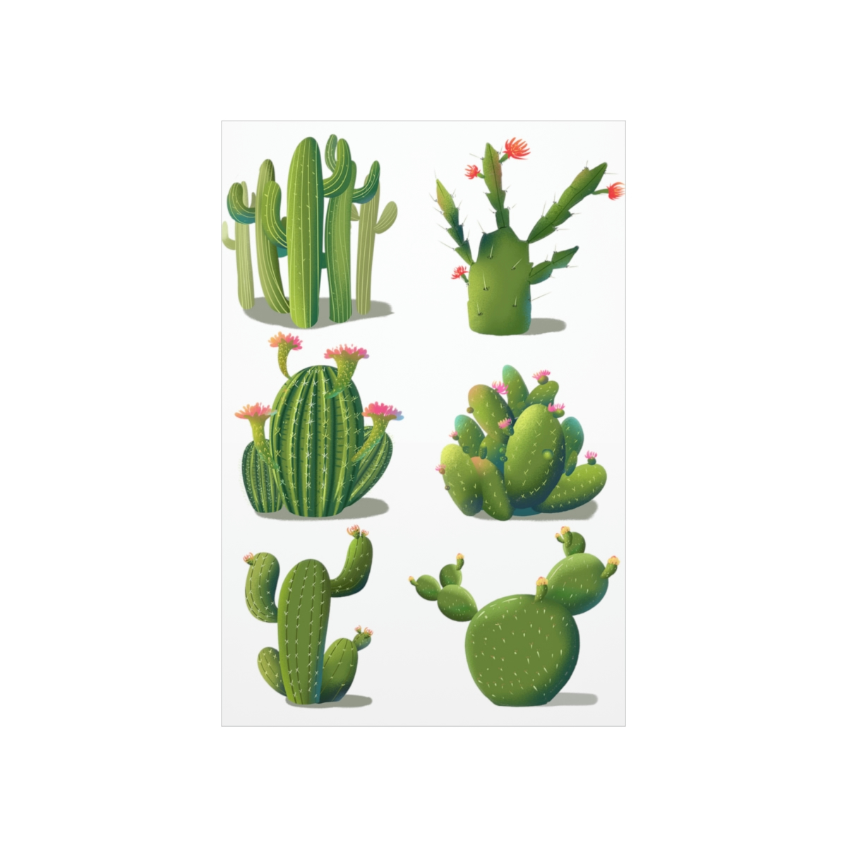 Cactus Transparent Premium Matte Vertical Posters