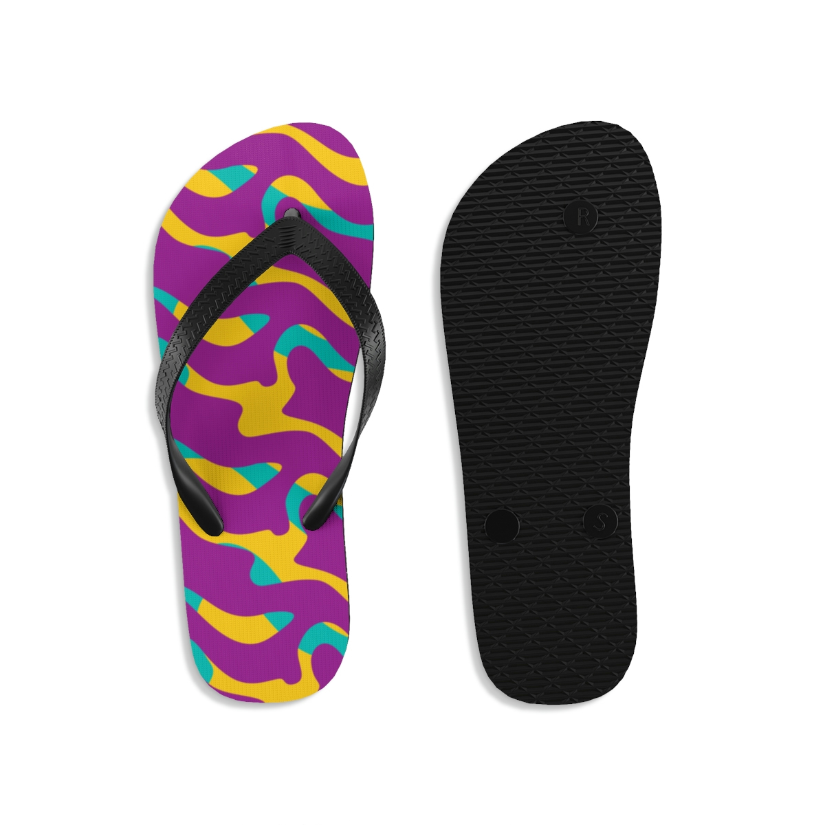 Colorful Waves Seamless Pattern Unisex Flip-Flops