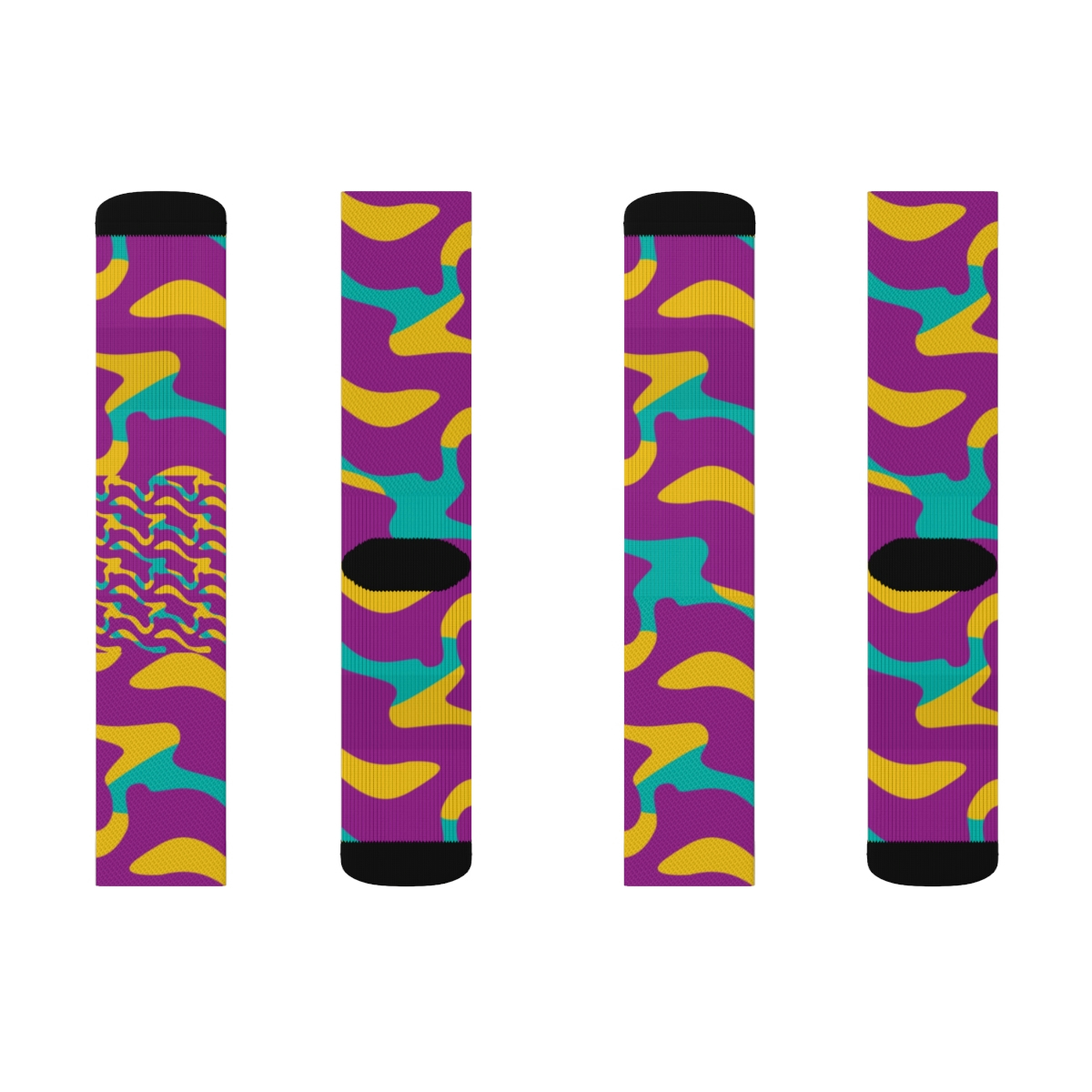 Colorful Waves Seamless Pattern Sublimation Socks