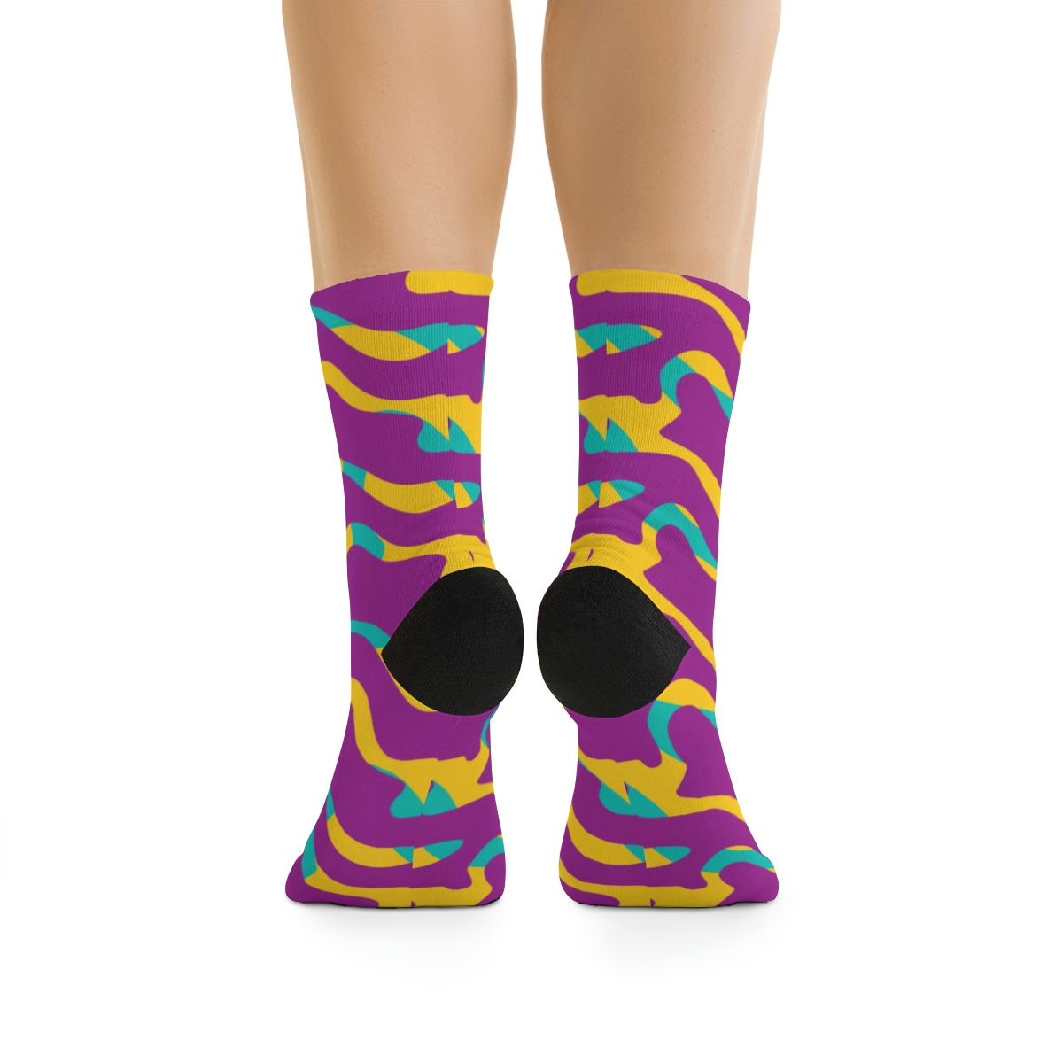 Colorful Waves Seamless Pattern Recycled Poly Socks