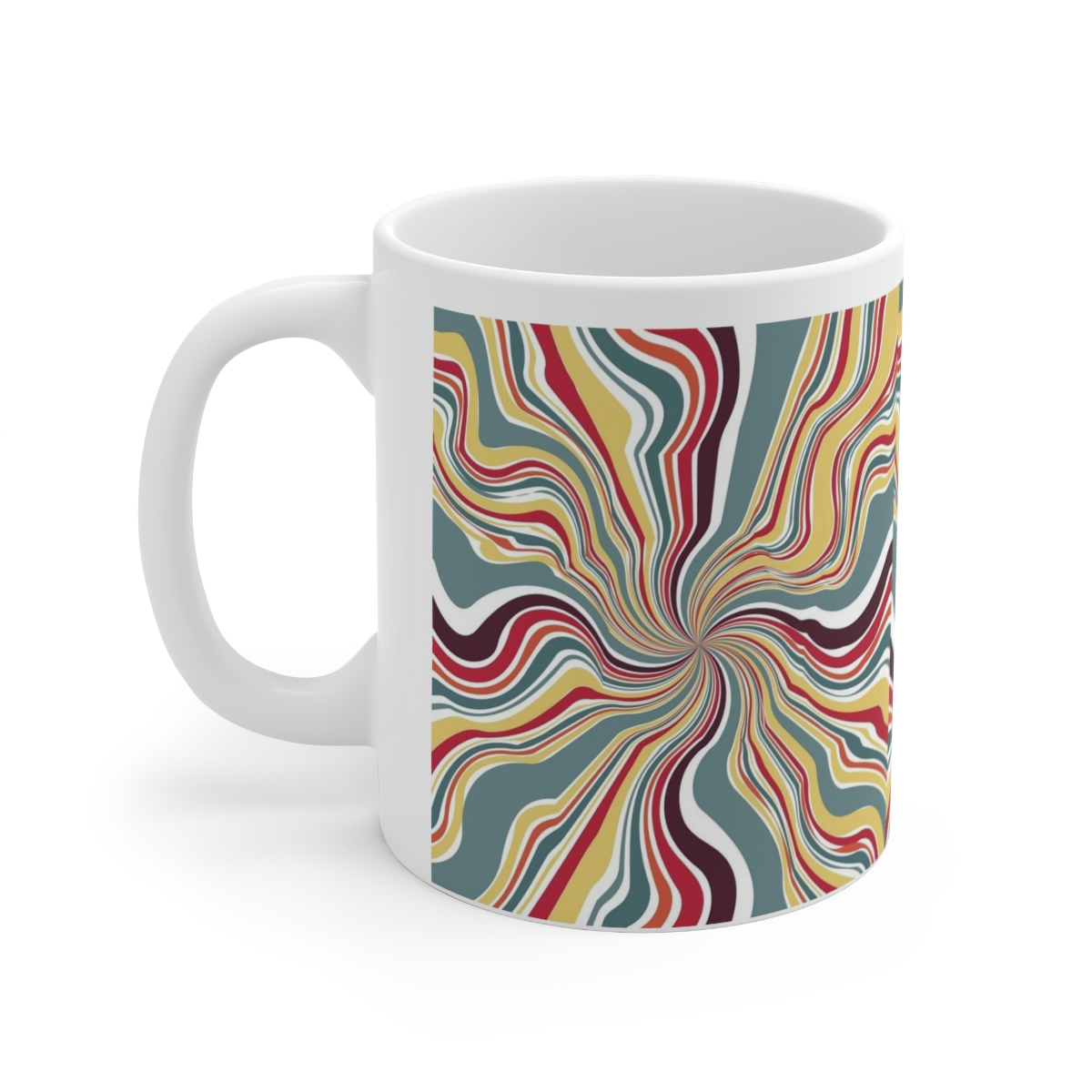 Abstract Line Twirl Focus With Retro Color Background Vector Ceramic Mug 11oz