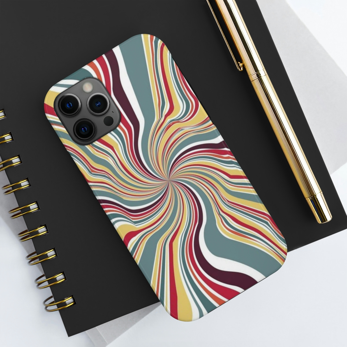 Abstract Line Twirl Focus With Retro Color Background Vector Tough Phone Cases,