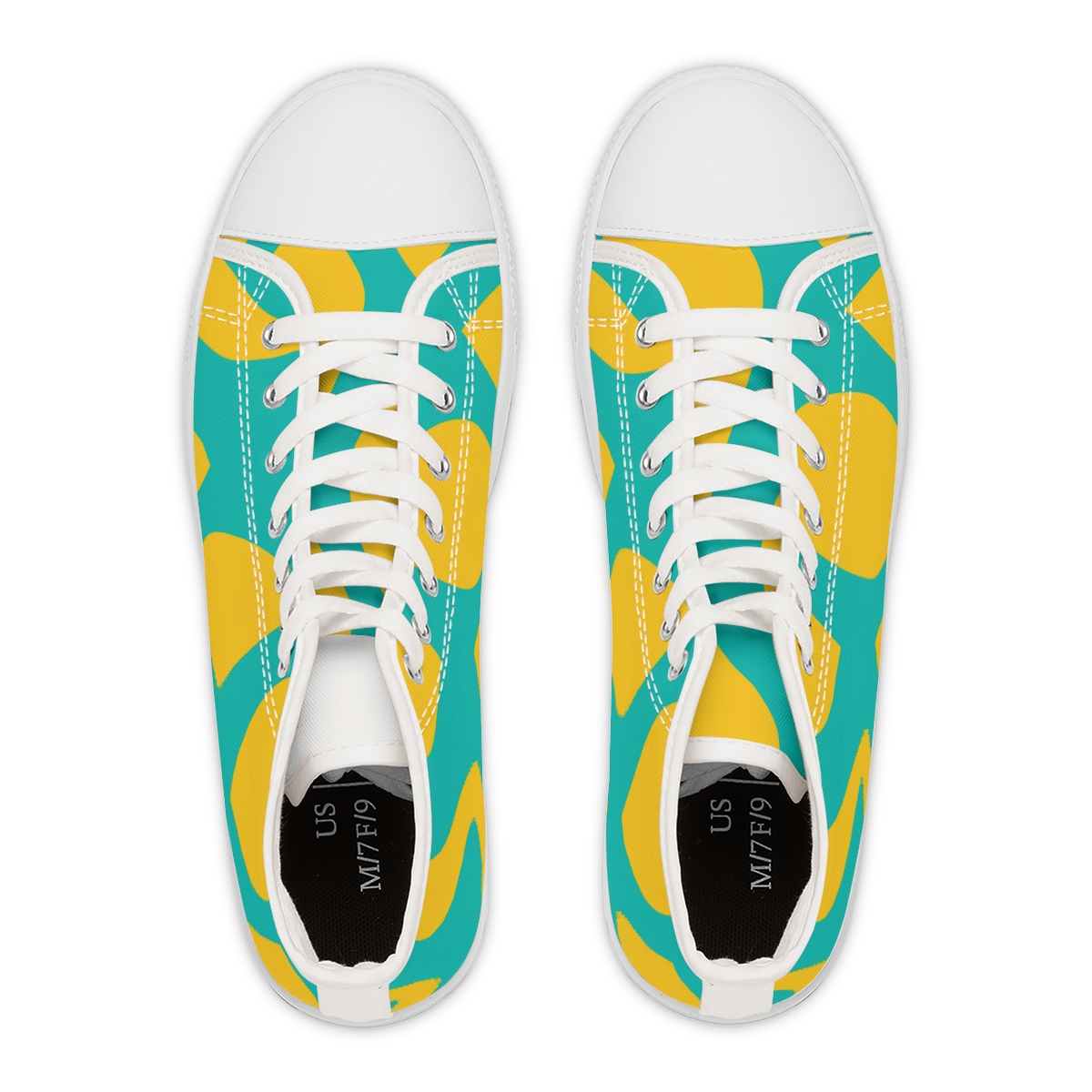 Flowing Wave Colorful Pattern, Seamless, Trendy Colors, Background, Women’s High Top Sneakers