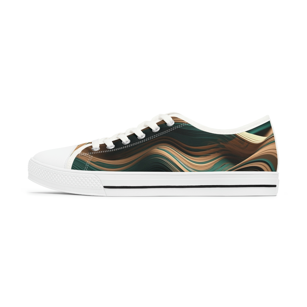 Blue Green Sandalwood Three Dimensional Creative Pattern Background Women’s Low Top Sneakers