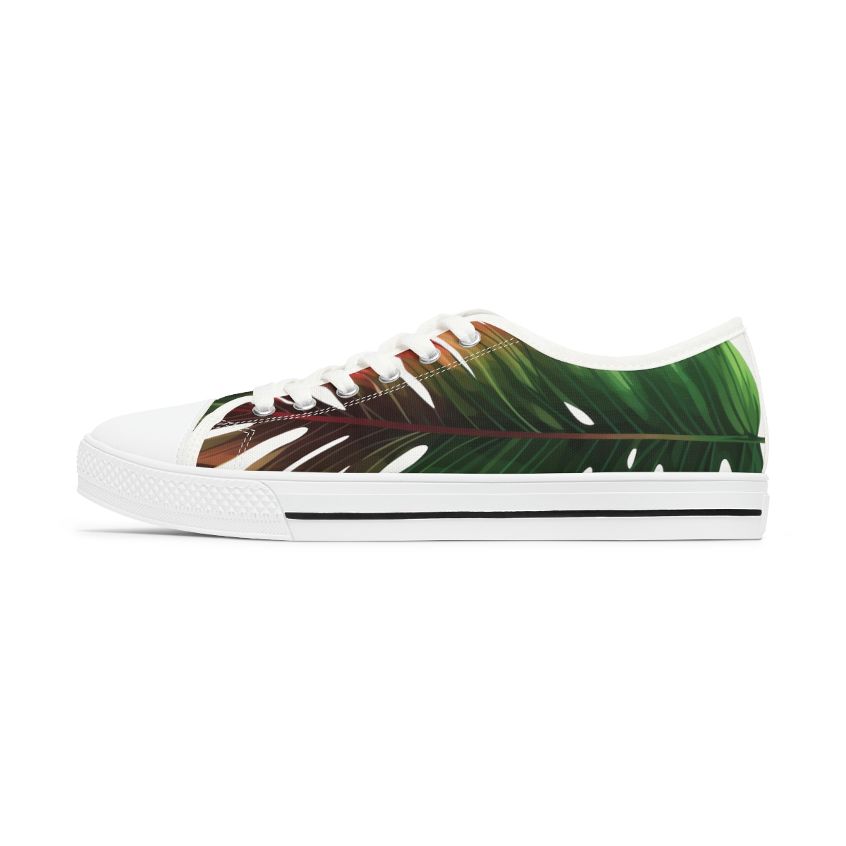 Leaves Palm Leaf Colorful Pattern Women’s Low Top Sneakers