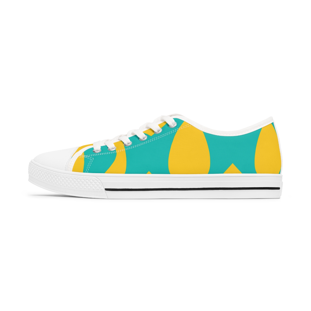 Flowing Wave Colorful Pattern, Seamless, Trendy Colors, Background, Women’s Low Top Sneakers