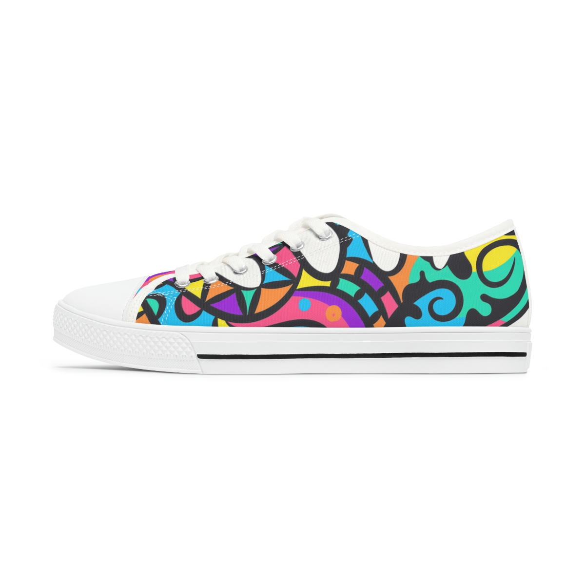 Rainbow In Doodle Style Women’s Low Top Sneakers